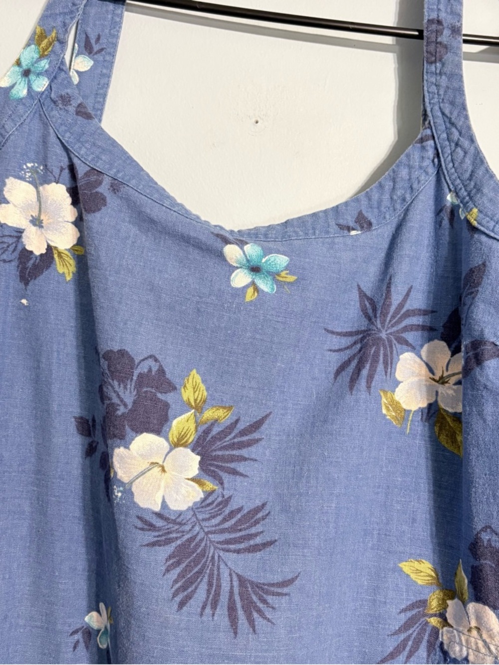 Blue Floral Maxi Dress with Spaghetti Straps - Picture 3 of 8